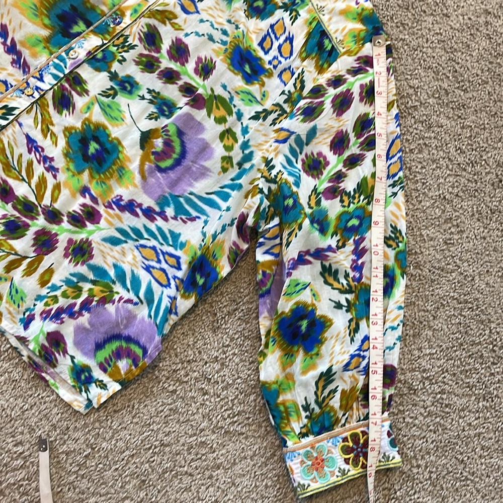 JOHNNY WAS KAT BLOOM SHIRRED YOKE BLOUSE - Picture 12 of 12